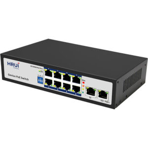 سویچ شبکه POE برند HRUI مدل HR100-AF-8L2GN