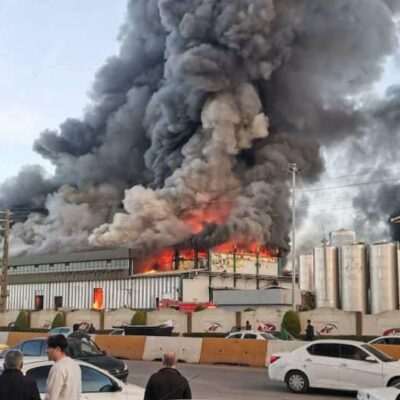 آتش سوزی کارخانه کاله